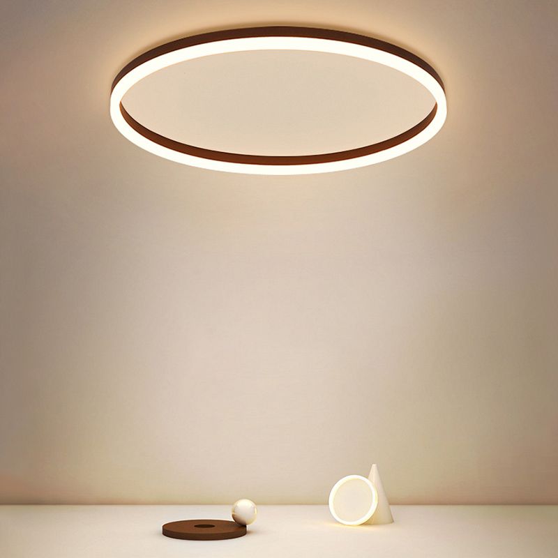 Quinn Minimalist Ring Metal Flush Mount Ceiling Light, Black