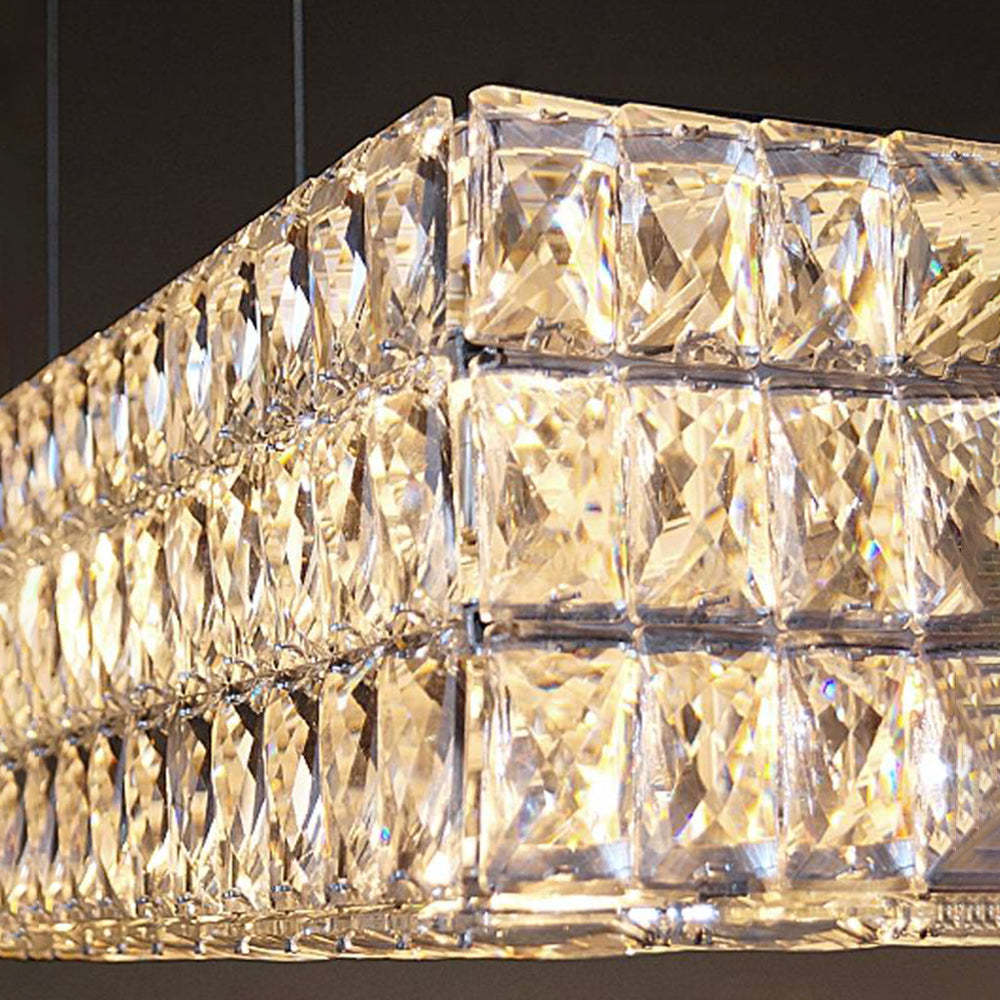 Kristy Rectangular Luxury Crystal Chandelier, 2 Colour
