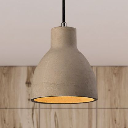 Gray Cement Dome Pendant Light for Living Room