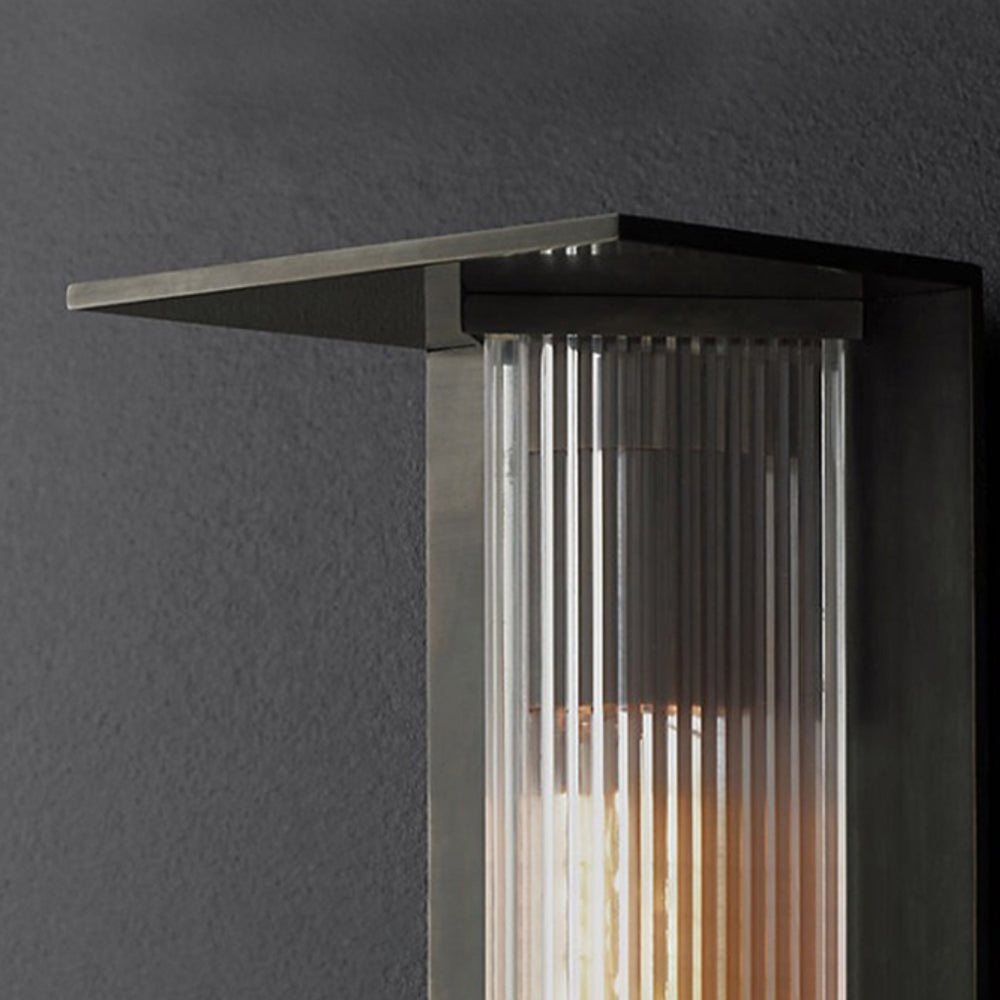 Orr Modern Rectangular Acrylic Outdoor Wall Lamp Transparent