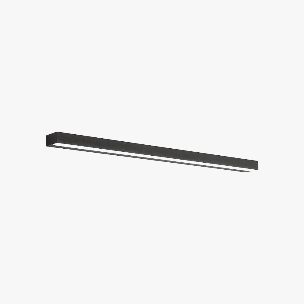 Edge Modern Rectangular Linear Mirror Front Wall Lamp, Metal, Black