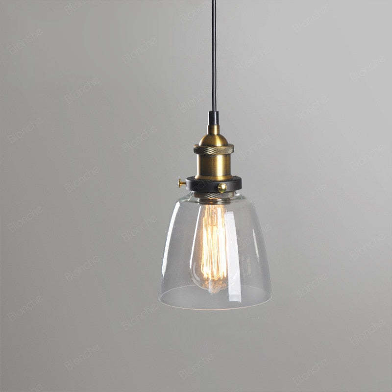 Industrial Pendant Light Gold Glass Kitchen Island | Las Sola