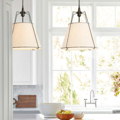 Renée Modern Conical Metal Fabric Pendant Light Dinging Room