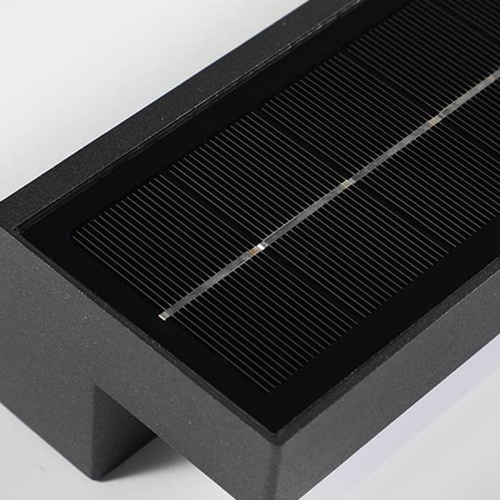 Orr Minimalist Solar Linear Acrylic Outdoor Wall Lamp, Black