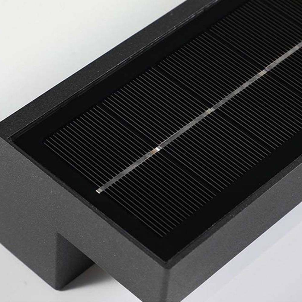 Orr Minimalist Solar Linear Acrylic Outdoor Wall Lamp, Black