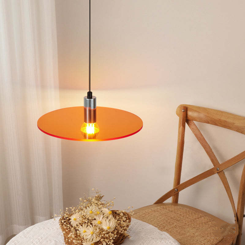 Orange Cairns Nordic LED Plate Pendant Light in bedroom