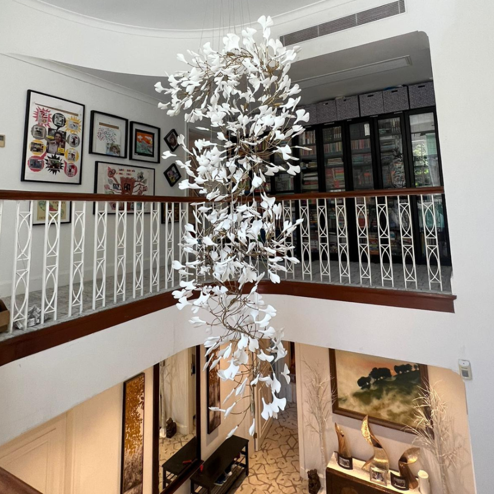 Olivia Modern Leaf Chandelier Metal/Ceramic Bedroom/Living Room