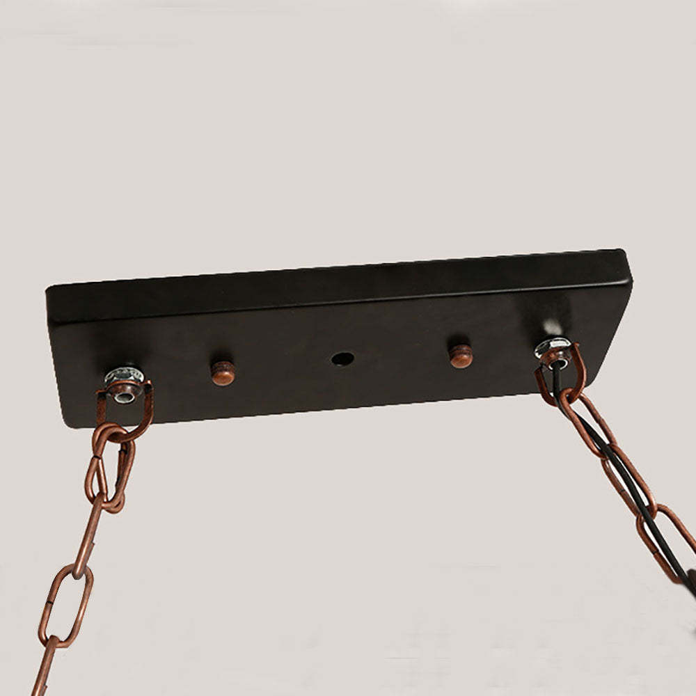Walnut 5-Ring Pendant Light, mount detail