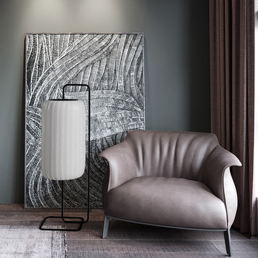 Renée Minimalist Column Fabric Metal Floor Lamp Bedroom
