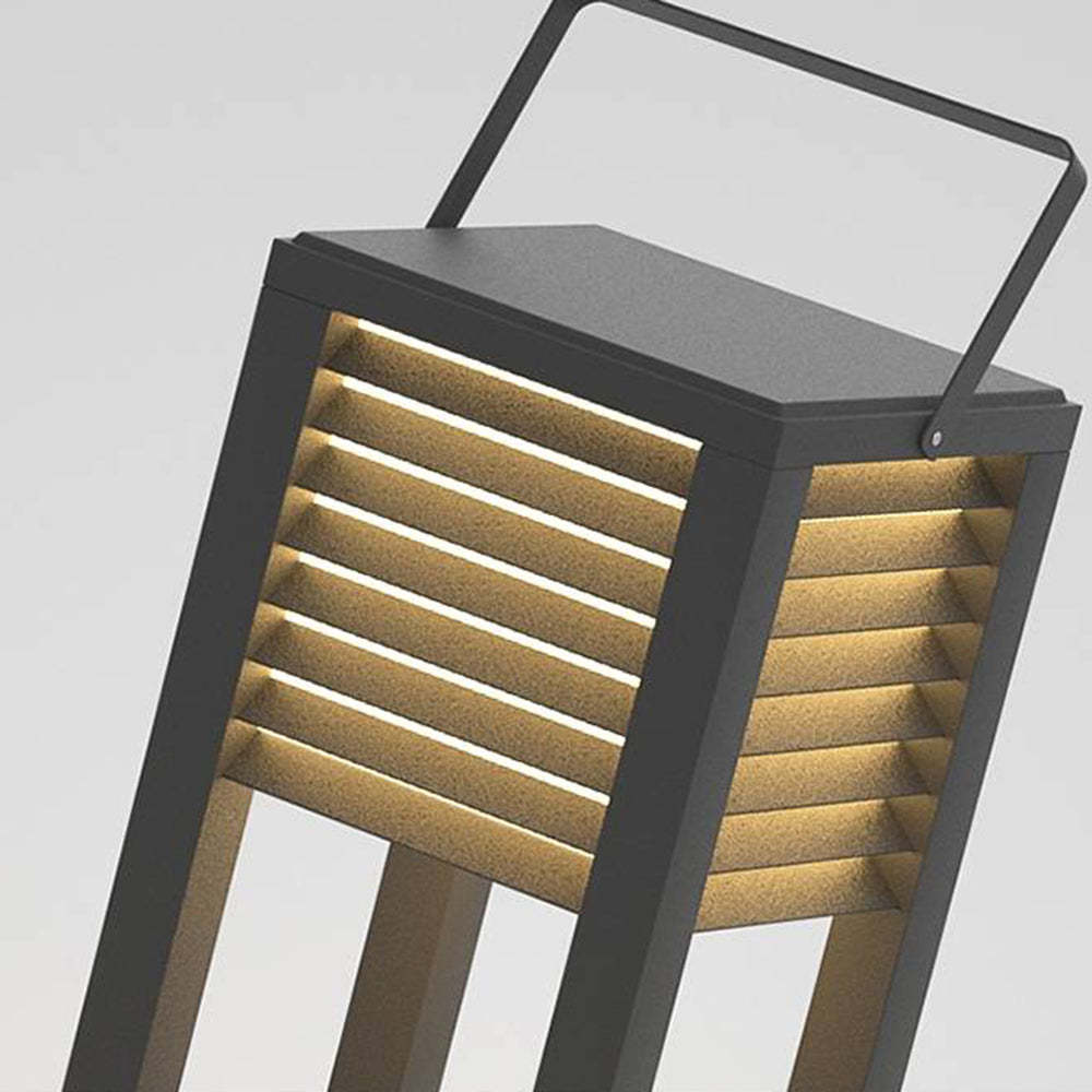 Orr Vintage Cuboid Metal Outdoor Floor Lamp, Black