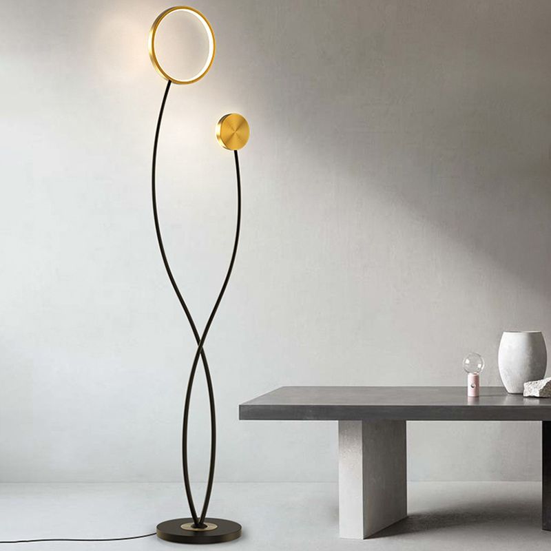 Louise Modern Wave Double Head Metal Acrylic Floor Lamp