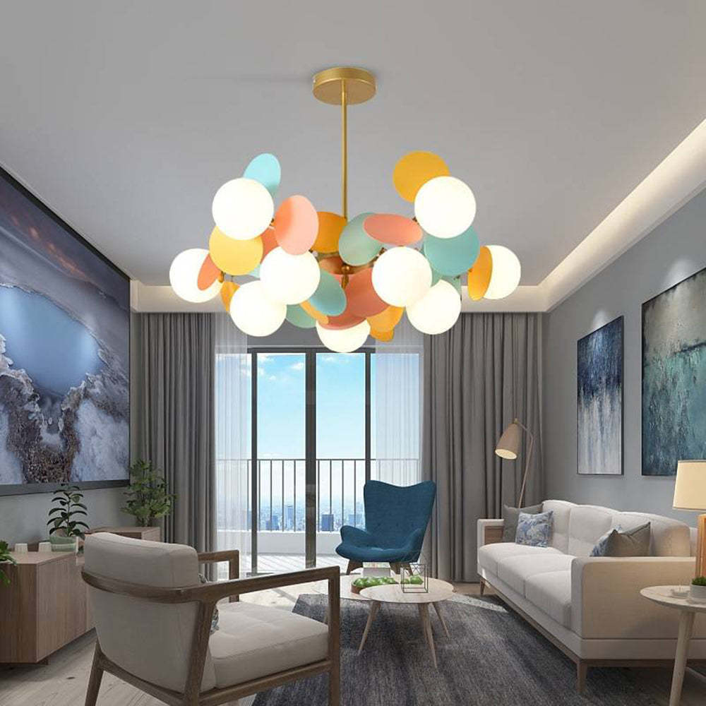 Jevon Multicolored Flower Branch Chandelier, Living Room