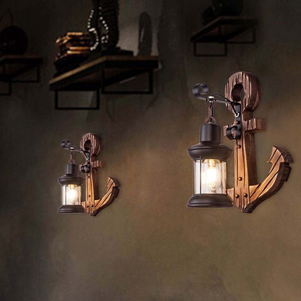 Alessio Anchor Wall Lamp - Vintage Wooden Lighting