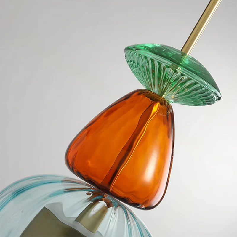 Hailie Modern Cup Glass Pendant Light, Colorful Bedroom, Living Room