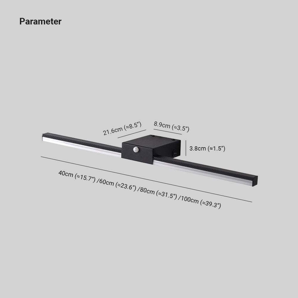 Edge Minimalist Linear Metal Wall Lamp, Black/White, Bathroom