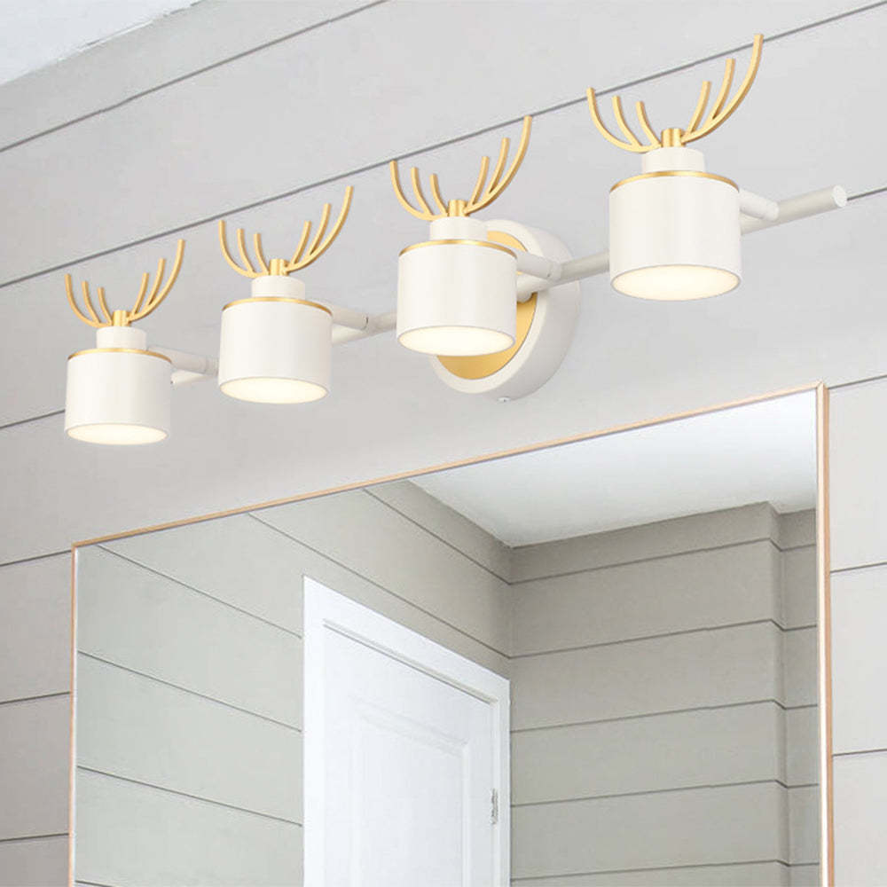 Leigh Modern Deer Metal/Acrylic Wall Lamp, Gold & White, Bathroom