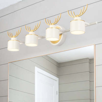 Leigh Modern Deer Metal/Acrylic Wall Lamp, Gold & White, Bathroom
