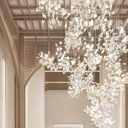 Olivia Modern Leaf Chandelier Metal/Ceramic Bedroom/Living Room