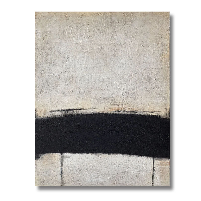 WABI-SABI Black White Oil Painting Canvas Wall Art Living Room Entrance