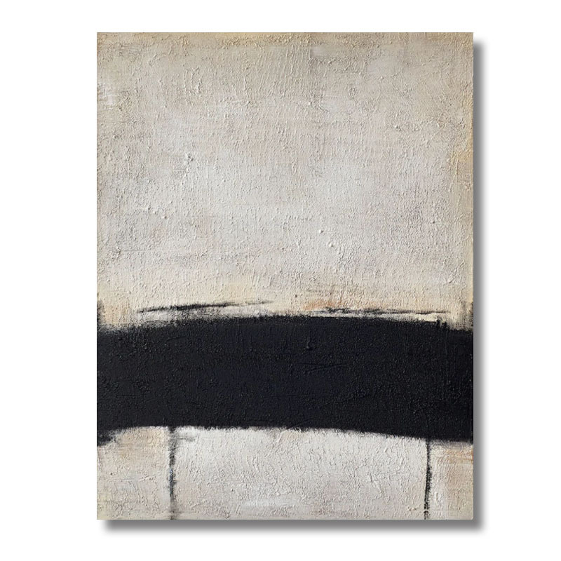 WABI-SABI Black White Oil Painting Canvas Wall Art Living Room Entrance