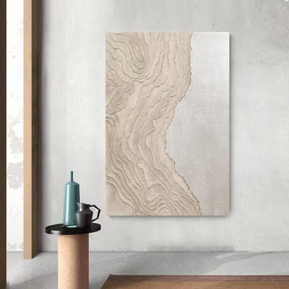 Abstract Large 3D Wood Oil Painting Canvas Wall Art Living Room