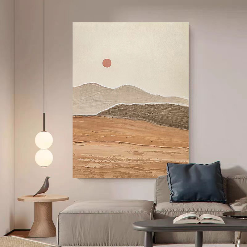 Landscape Sun Mountain Oil Painting Canvas Wall Art Living Room