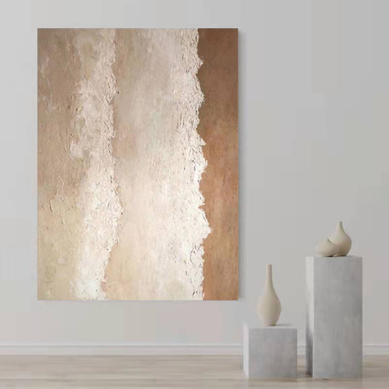 Beach & Ocean Brown White Oil Painting Canvas Wall Art Entrance Living Room
