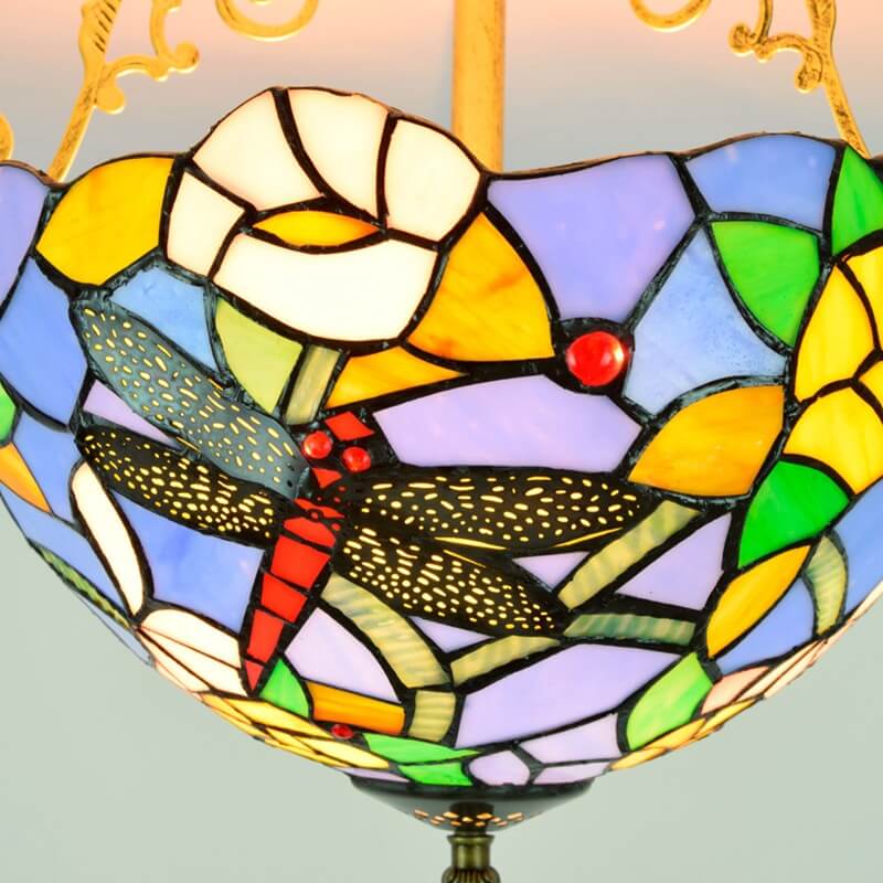 Eryn Vintage Acrylic Flush Mount Ceiling Light Multicolor Metal Glass