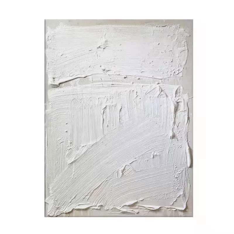 Abstract Modern White 3D Oil Painting Canvas Wall Art Entrance Living Room