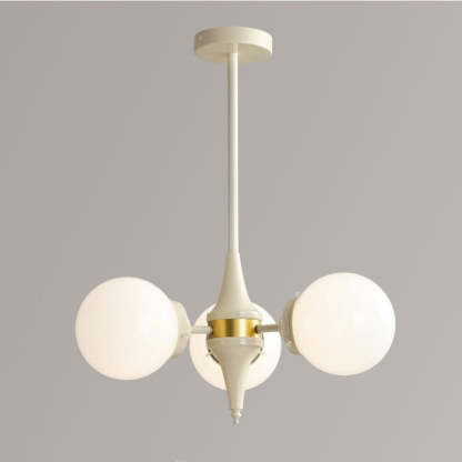 Valentina French LED Chandelier Milky White Cream Metal Living Room