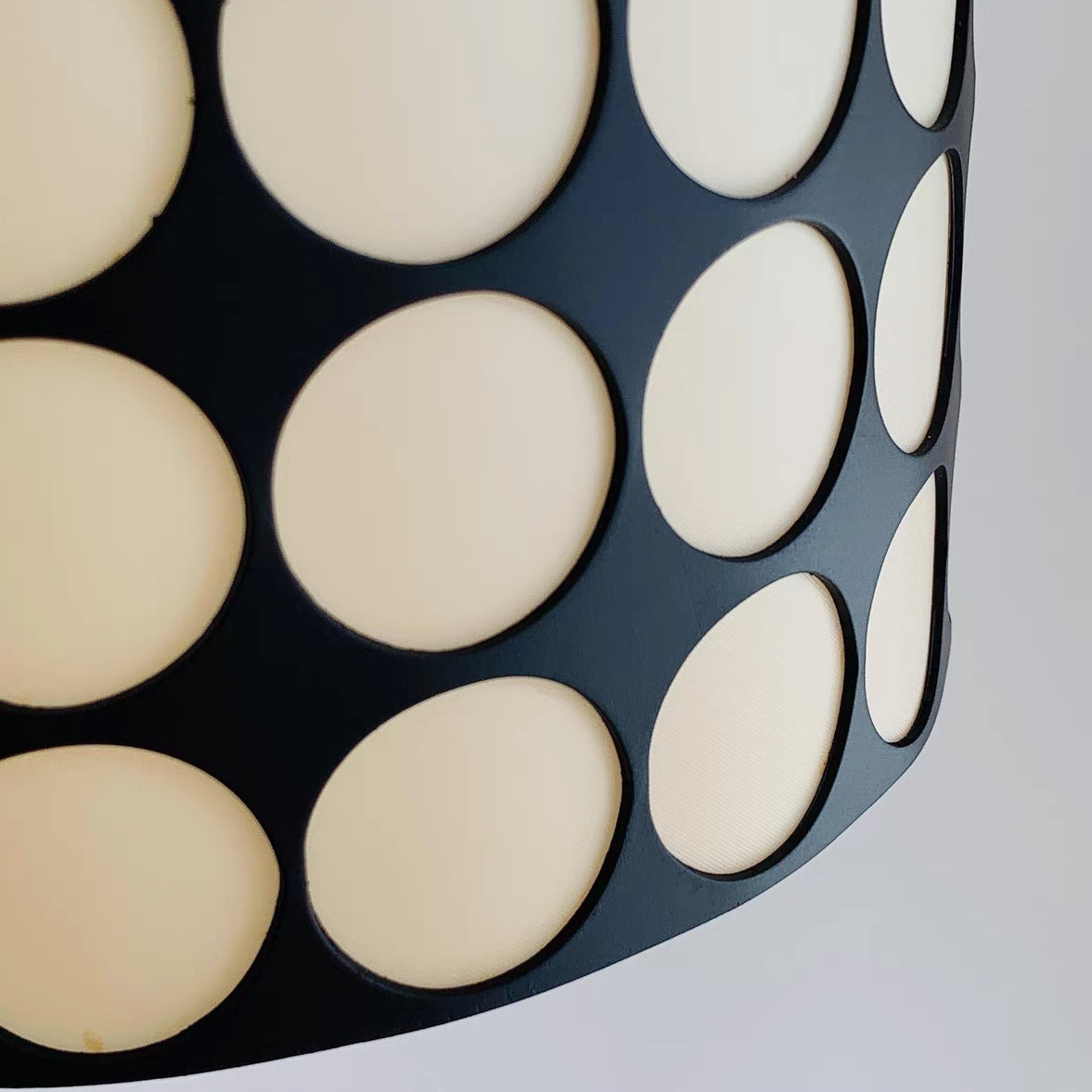 Hailie Retro Round LED Polka Dots Pendant Light Metal Fabric Living Room