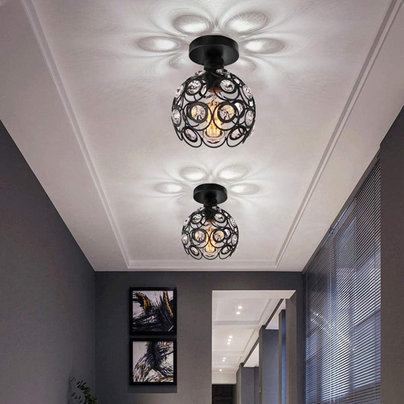 Herbert Modern Flush Mount Ceiling Light Black Gold Glass Bedroom