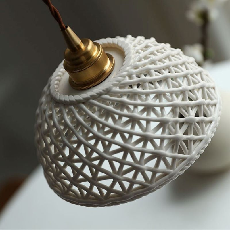 Hailie Retro Nordic Pendant Light Metal Ceramic Bar Bedroom