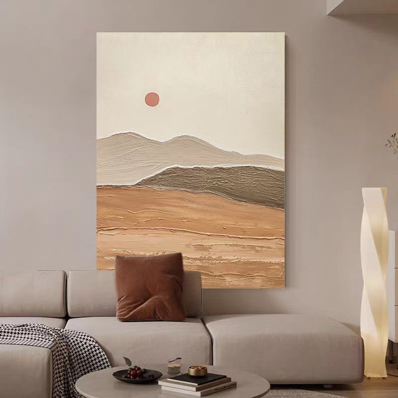 Landscape Sun Mountain Oil Painting Canvas Wall Art Living Room