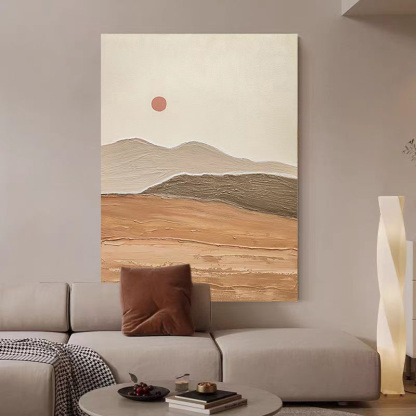 Landscape Sun Mountain Oil Painting Canvas Wall Art Living Room