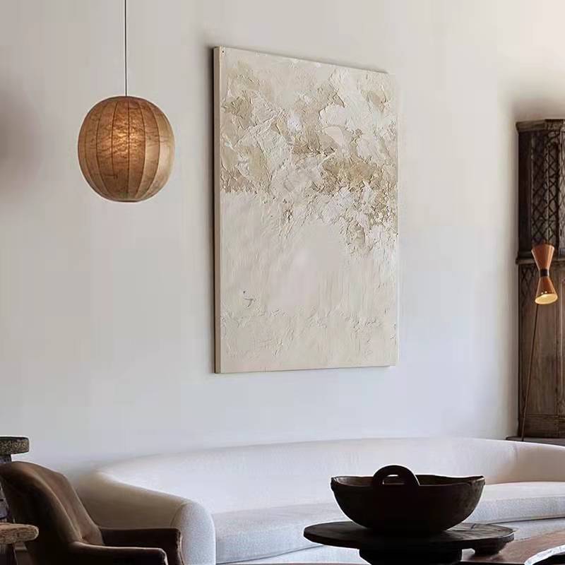 WABI-SABI Blue Grey Oil Painting Canvas Wall Art Entrance Living Room