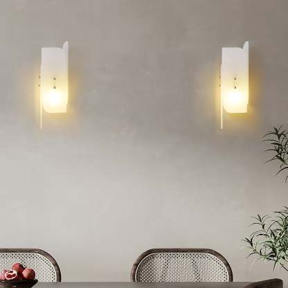 Jade Contemporary Metal Alabaster Wall Light Living Room Bedroom