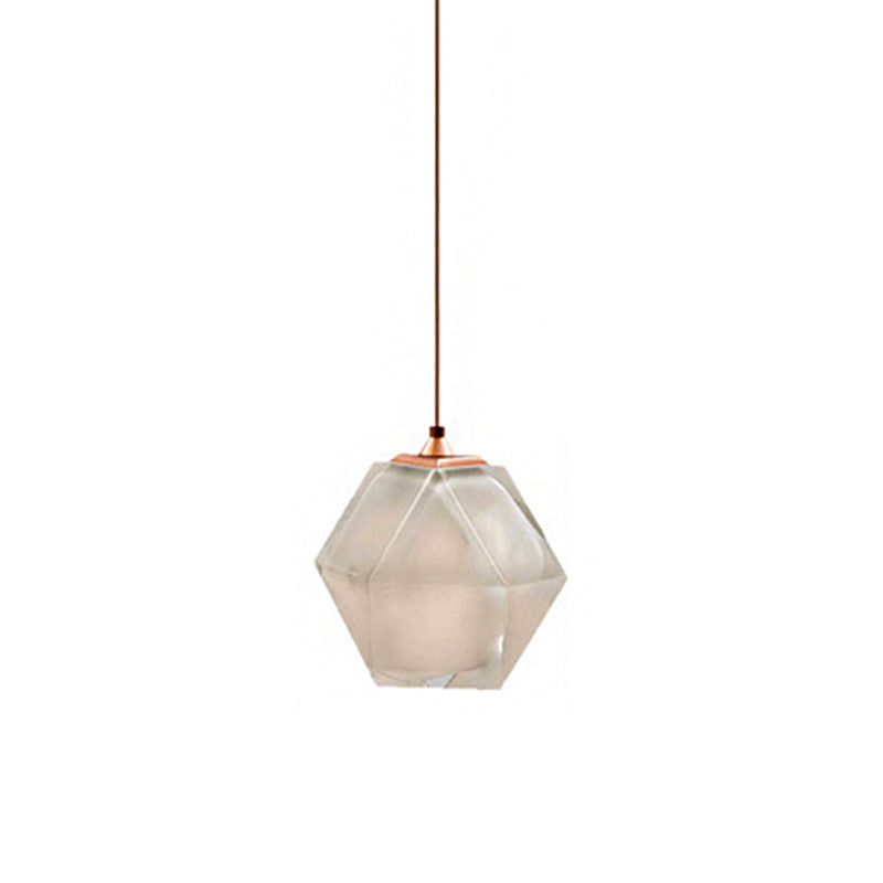 Hailie Polyhedron LED Pendant Light Metal Glass Kitchen Island