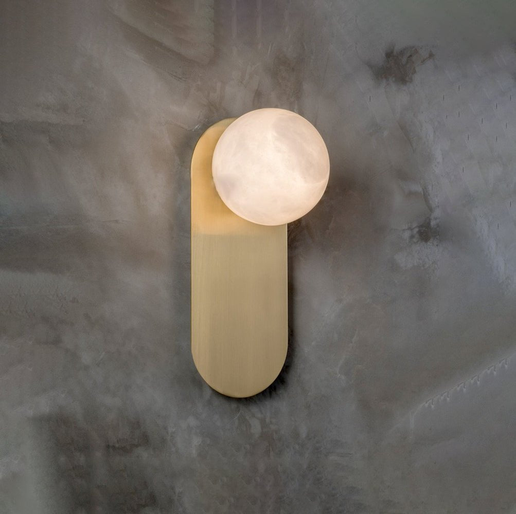 Jade Wall Light Minimalism Metal Alabaster Living Room Bedroom