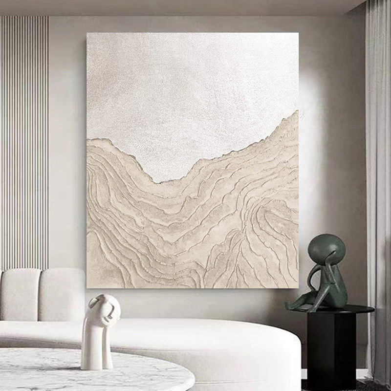 Abstract Large 3D Wood Oil Painting Canvas Wall Art Living Room