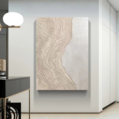 Abstract Large 3D Wood Oil Painting Canvas Wall Art Living Room