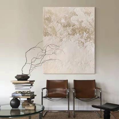 WABI-SABI Blue Grey Oil Painting Canvas Wall Art Entrance Living Room