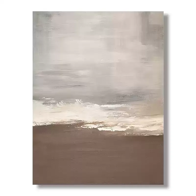 Beach & Ocean Brown Oil Painting Canvas Wall Art Entrance Living Room