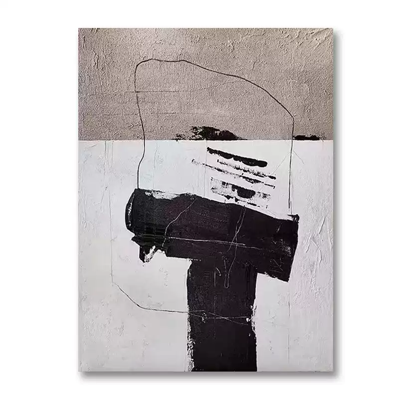 Abstract Brown Black White Oil Painting Canvas Wall Art Living Bedroom Entrance