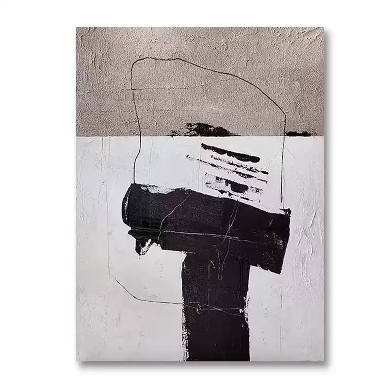 Abstract Brown Black White Oil Painting Canvas Wall Art Living Bedroom Entrance