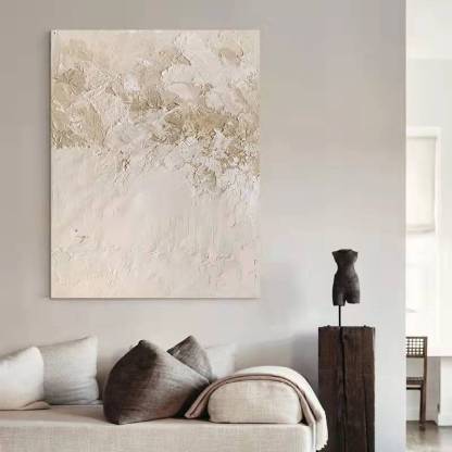 WABI-SABI Blue Grey Oil Painting Canvas Wall Art Entrance Living Room