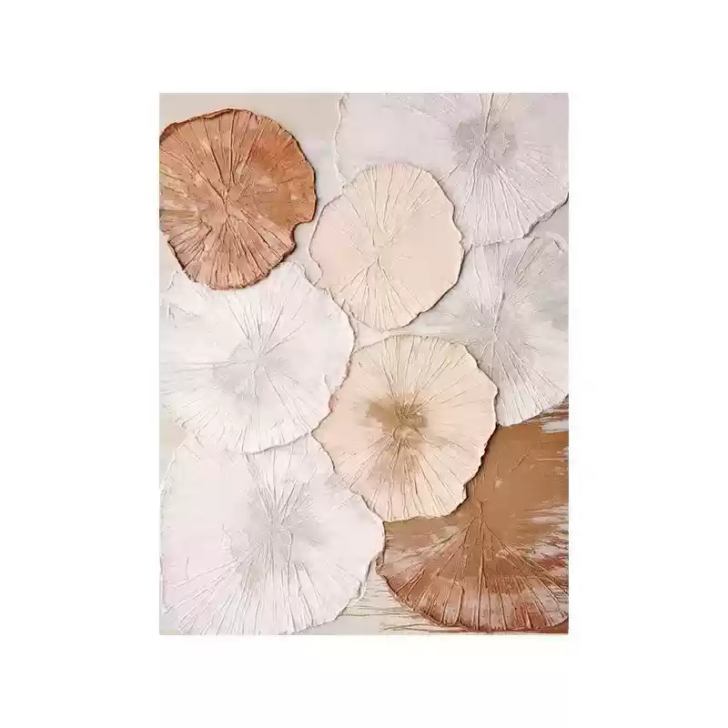 Floral Beige Orange 3D Large Wall Art Decor Living Room Bedroom