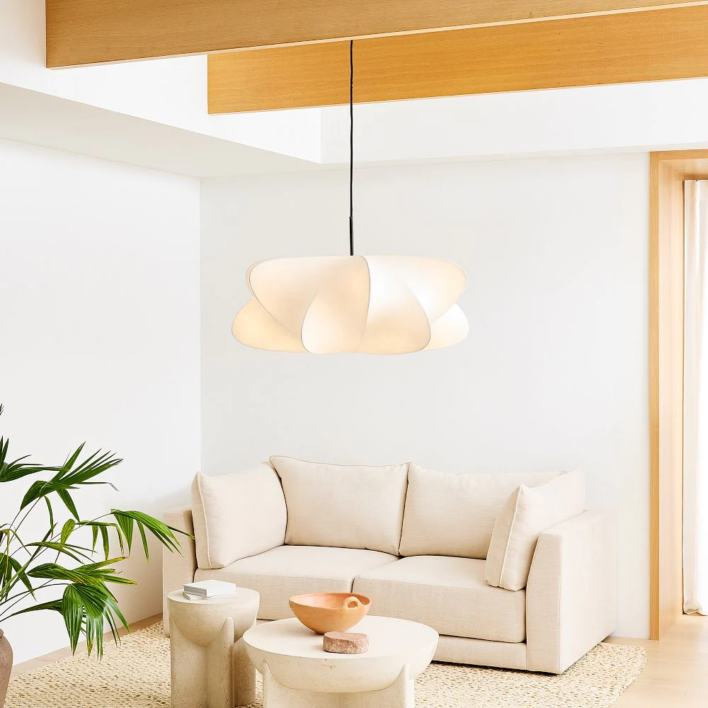 Ozawa Modern Unusual Silk Pendant Light Bedroom Dining Room