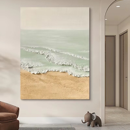 Beach & Ocean Large 3D Oil Painting Canvas Wall Art Living Room