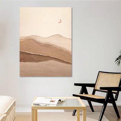 Landscape Moon Mountain Oil Painting Canvas Wall Art Living Room
